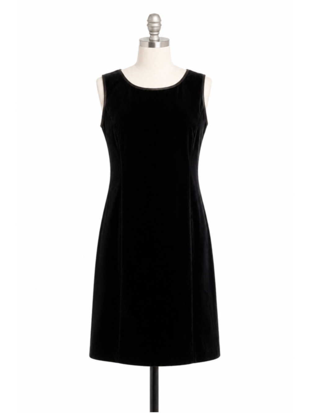 VTG Old Navy 90s Sleeveless Velvet Back Zip Lined Dress Shift Minimalist CBK